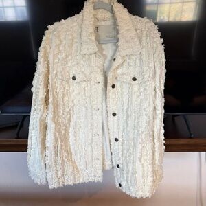 Pilcro Cream Textured Jean Jacket